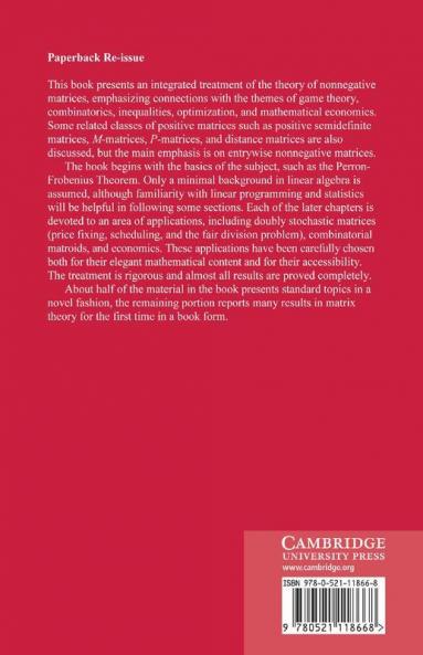 Nonnegative Matrices and Applications