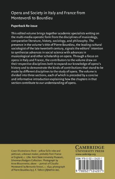 Opera and Society in Italy and France from Monteverdi to Bourdieu