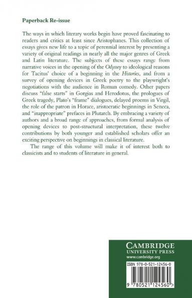 Beginnings in Classical Literature
