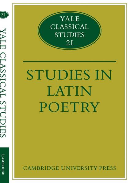 Studies in Latin Poetry