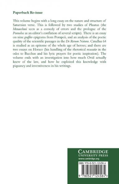 Studies in Latin Poetry