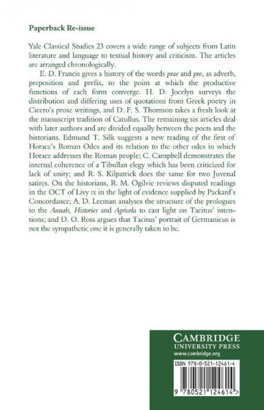 Studies in Latin Language and Literature