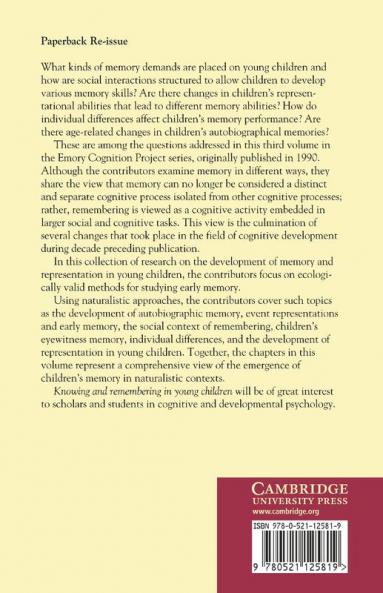 Knowing and Remembering in Young Children
