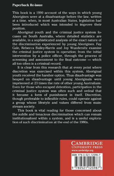 Aboriginal Youth and the Criminal Justice System