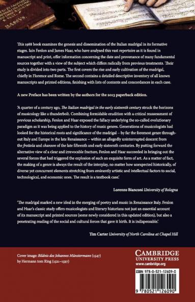 The Italian Madrigal in the Early Sixteenth Century