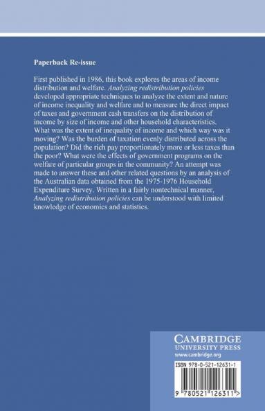 Analyzing Redistribution Policies