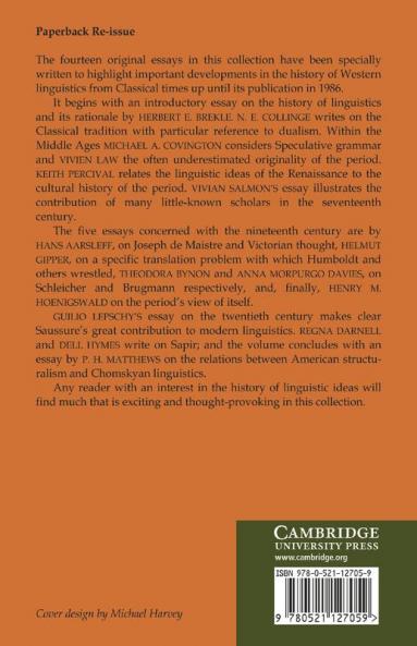 Studies in the History of Western Linguistics