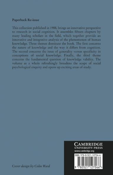 The Social Psychology of Knowledge