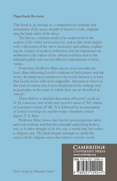 The Literary Criticism of F. R. Leavis