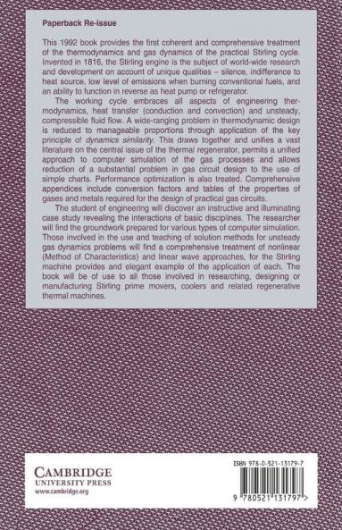 Thermodynamics and Gas Dynamics of the Stirling Cycle Machine
