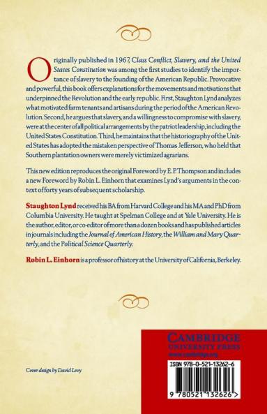 Class Conflict Slavery and the United States Constitution