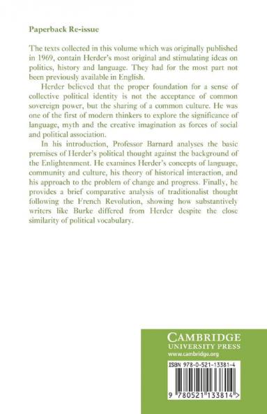 J. G. Herder on Social and Political Culture