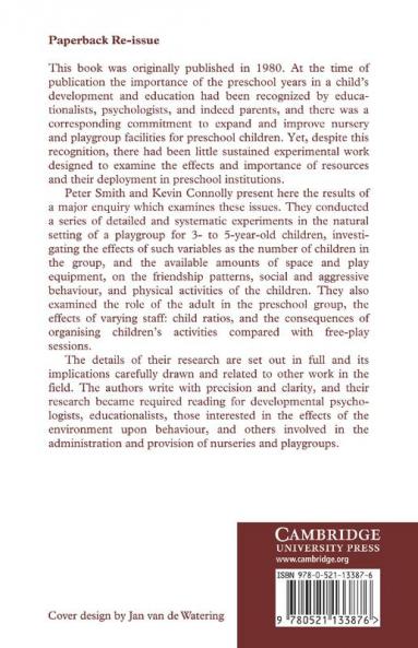 The Ecology of Preschool Behaviour