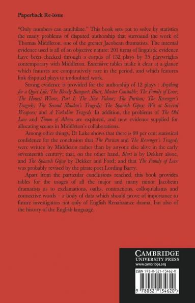 The Canon of Thomas Middleton's Plays