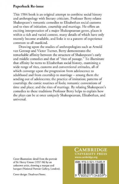 Shakespeare's Comic Rites