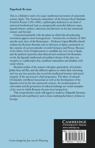 The Krausist Movement and Ideological Change in Spain 1854 1874
