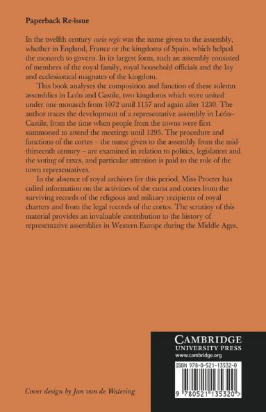 Curia and Cortes in Leon and Castile 1072 1295