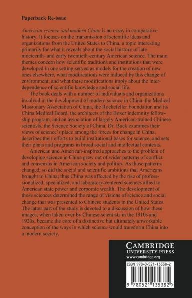 American Science and Modern China 1876-1936