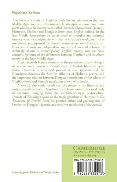 Anglo-Scottish Literary Relations 1430 1550