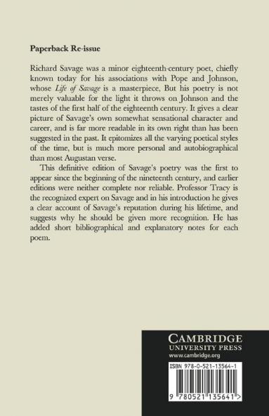 The Poetical Works of Richard Savage