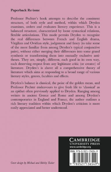 Dryden's Classical Theory of Literature