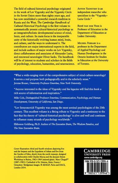 The Cambridge Handbook of Cultural-Historical Psychology