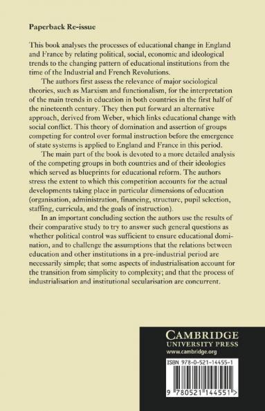 Social Conflict and Educational Change in England and France 1789 1848
