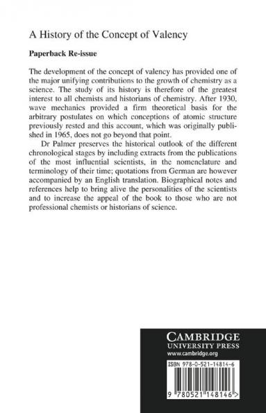 A History of the Concept of Valency to 1930