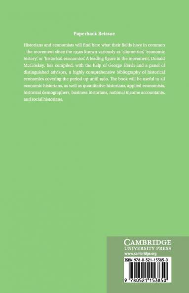 A Bibliography of Historical Economics to 1980