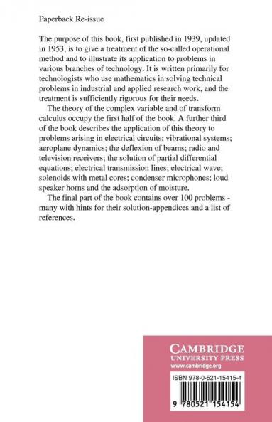 Complex Variable Theory and Transform Calculus