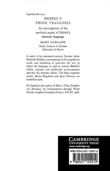 Hebbel's Prose Tragedies