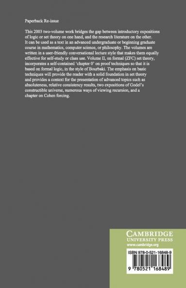 Lectures in Logic and Set Theory Volume 2