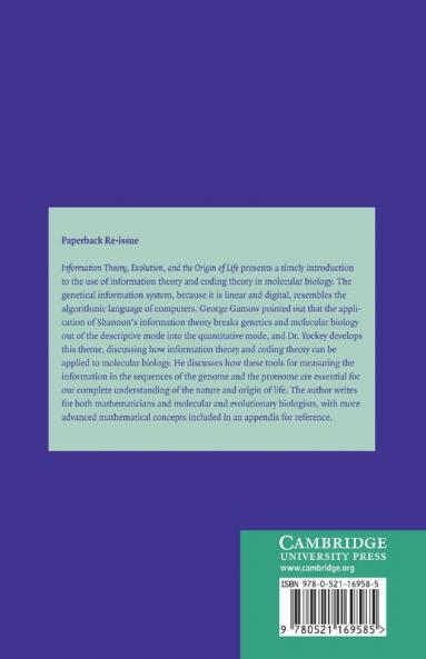 Information Theory Evolution and the Origin of Life