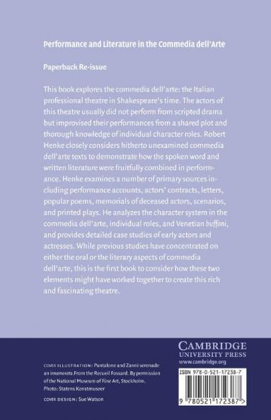 Performance and Literature in the Commedia Dell'arte