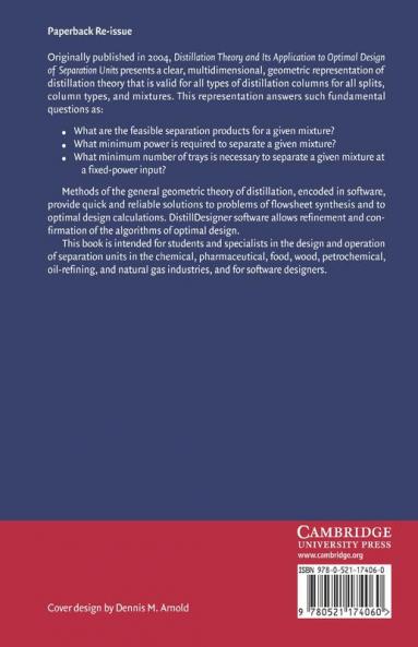 Distillation Theory and Its Application to Optimal Design of Separation Units