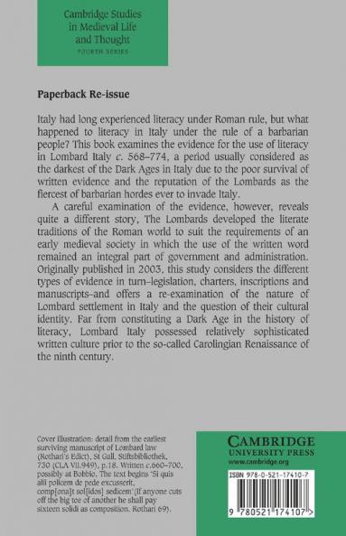 Literacy in Lombard Italy C.568 774