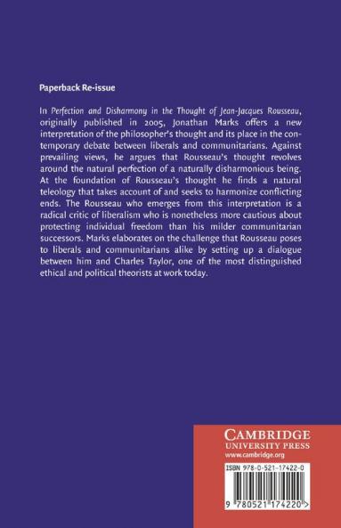 Perfection and Disharmony in the Thought of Jean-Jacques Rousseau