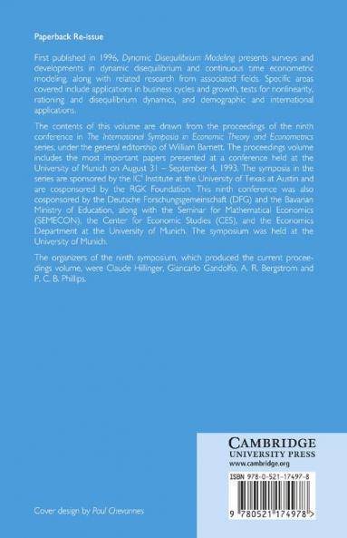 Dynamic Disequilibrium Modeling