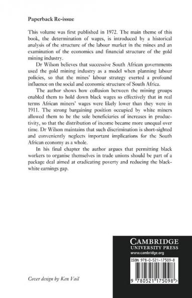 Labour in the South African Gold Mines 1911 1969