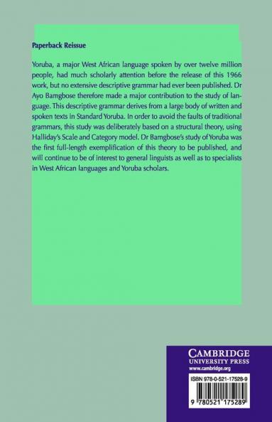A Grammar of Yoruba