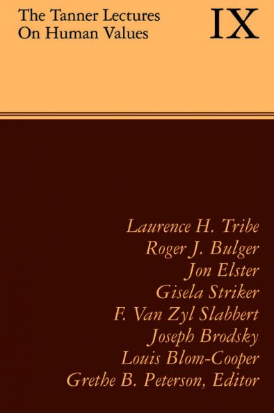 The Tanner Lectures on Human Values