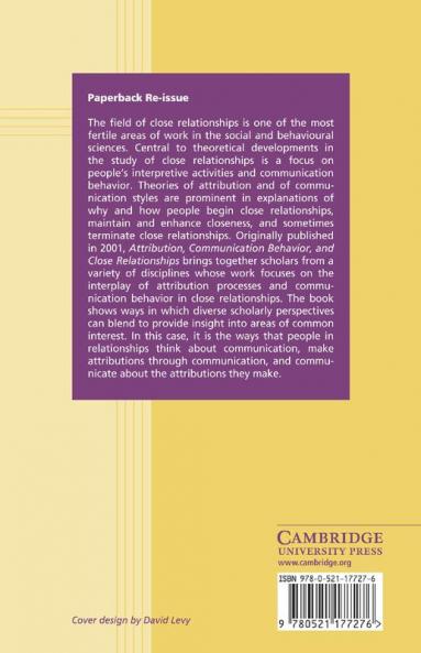 Attribution Communication Behavior and Close Relationships