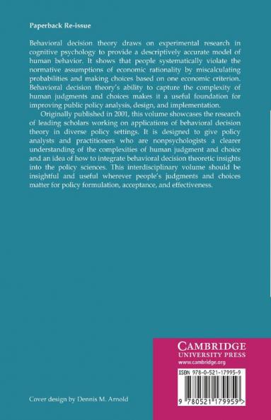 Judgments Decisions and Public Policy