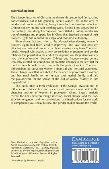 Women Property and Confucian Reaction in Sung and Yuan China (960 1368)