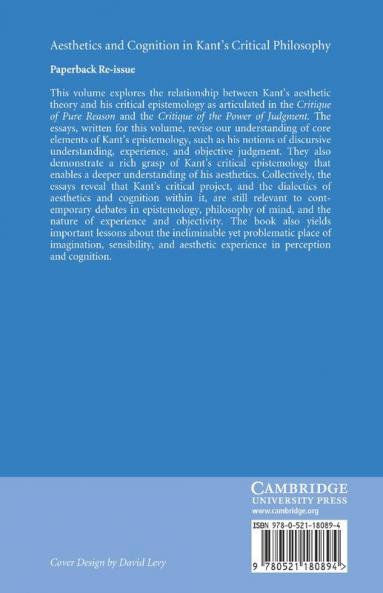 Aesthetics and Cognition in Kant's Critical Philosophy