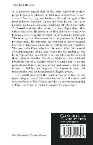 The Idea of Landscape and the Sense of Place 1730 1840