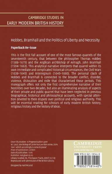 Hobbes Bramhall and the Politics of Liberty and Necessity