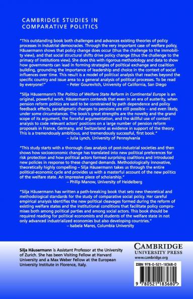 The Politics of Welfare State Reform in Continental Europe