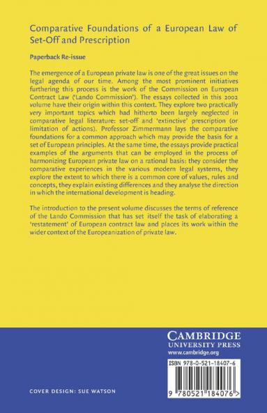 Comparative Foundations of a European Law of Set-Off and Prescription