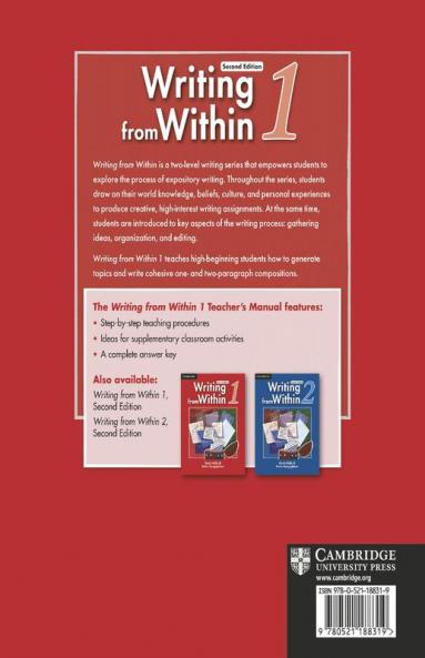Writing from Within Level 1 Teacher's Manual